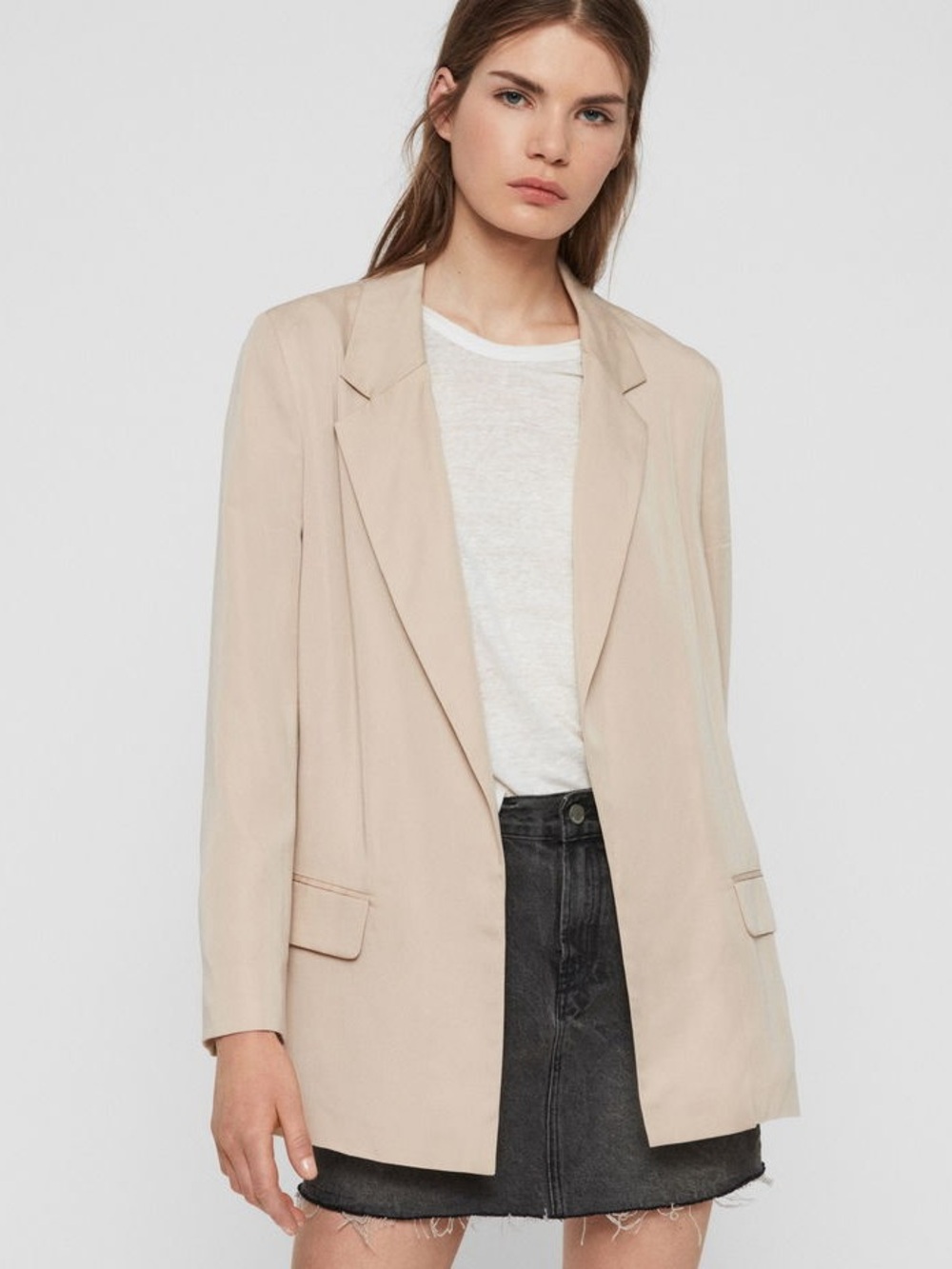 NWT ALLSAINTS Alva Blazer Nude
Pink. Size 10UK /6US